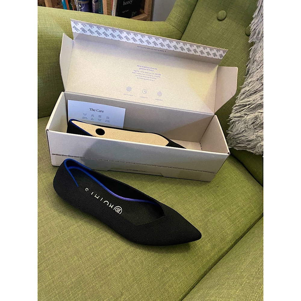 Rothy’s The Point Flat - Black Solid - Size 10
